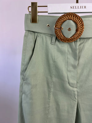 Zimmermann Mint Green Prima Wide-Leg Linen Trousers (UK 6)