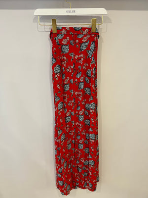 Vetements Red Floral Printed Maxi Skirt Size XS (UK 6) RRP £850