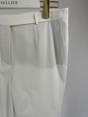 Loro Piana White Cotton Tailored Trousers Size IT 46 (UK 14)