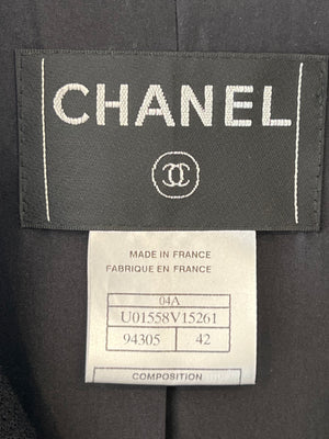 Chanel Black Wool Jacket with Button Details Size FR 42 (UK 14)