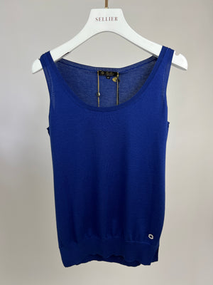 Loro Piana Blue Silk Blend Tank Top Size IT 40 (UK 8)