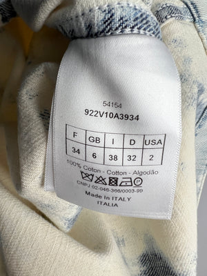 Christian Dior Light Washed Navy Tie Dye Denim Jacket Size FR 34 (UK 6)