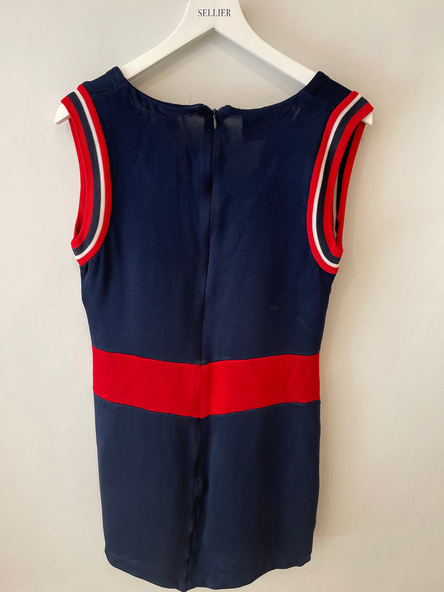 Prada Navy and Red Mini Dress Size IT 40-42 (UK 8-10)