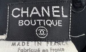 Chanel Black Silk Plated Midi Skirt Size EU 40