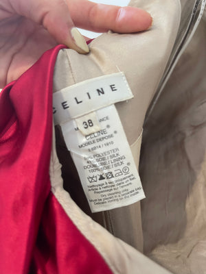 Celine Raspberry Pink Mini Silk Bandeau Dress Size FR 38 (UK 10)
