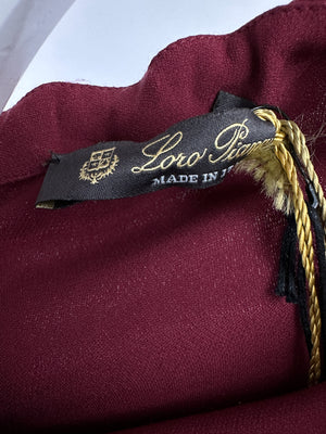 Loro Piana Burgundy Silk Drawstring Tunic Dress