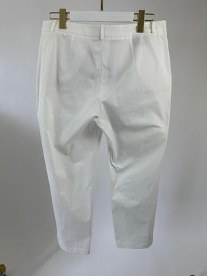 Loro Piana White Cotton Tailored Trousers Size IT 46 (UK 14)