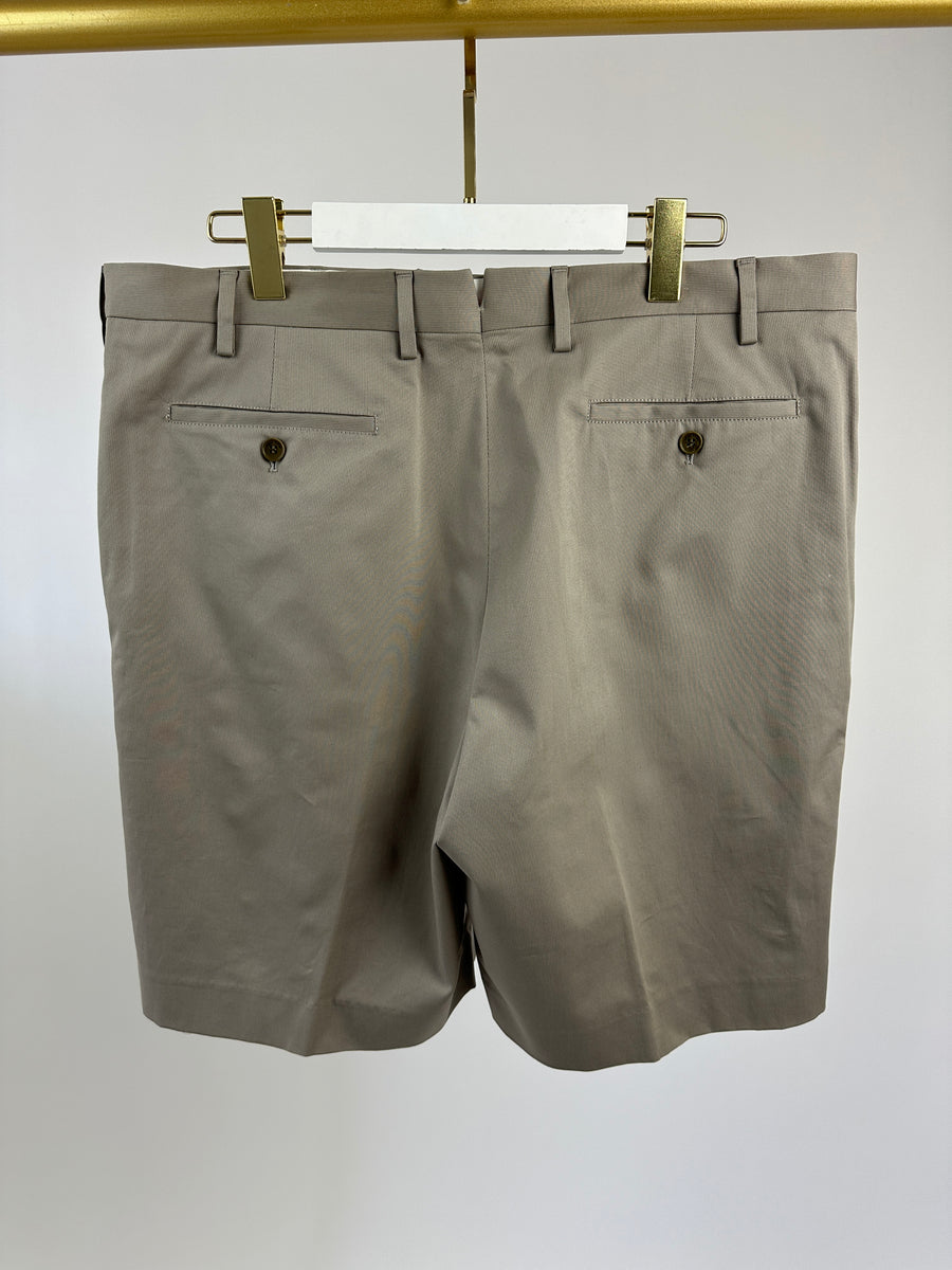 Loro Piana Menswear Taupe Classic Stripe Bermuda Shorts Size 56 (UK 38)