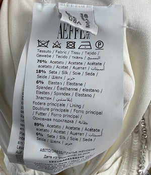 Alberta Ferretti White Long-Sleeve Sequin Gown Long Dress Size IT 38 (UK 6)