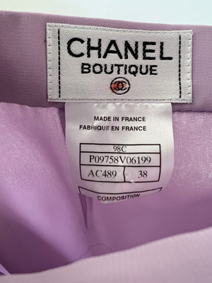 *HOT VINTAGE* Chanel Vintage 98C Lilac Tiered Midi Skirt Size FR 38 (UK 10)