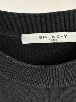 Givenchy Black Printed 'SOS' Sweatshirt with Velvet Patch Detail Size S (UK 8)