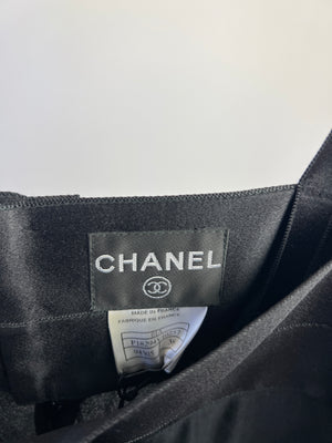 Chanel Black Silk Tiered Midi Dress with Bow Detail Size FR 38 (UK 10)
