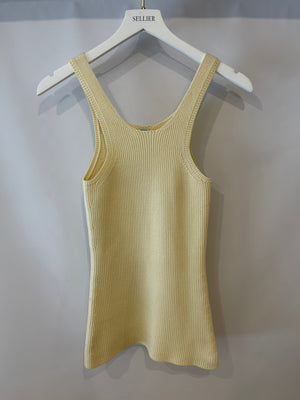 Toteme Cream Knit Curved Tank Top Size S (UK 8) RRP £260