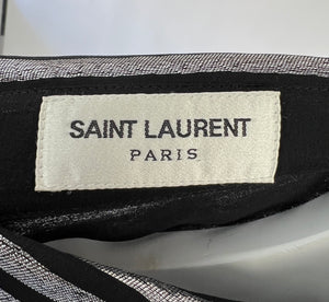 Saint Laurent Black & Metallic Stripe Shirt Size FR 42 (UK 14)