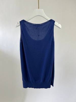 Loro Piana Navy Sleeveless Knit Vest Size IT 40 (UK 8)