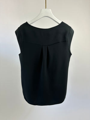 Loro Piana  Black Sleeveless Silk Shirt IT 44 (UK 12)