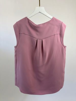 Loro Piana Light Purple Matt Sleeveless Silk Shirt IT 44 (UK 12)