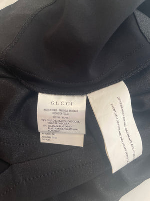 Gucci Black Shirt with Open Back and Small Black Gucci Logo Detail Size Small (UK 8)