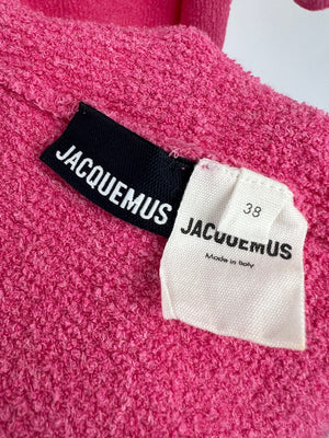 Jacquemus Pink Towelling Two Piece Skirt and Top Set with Button Detailing FR 38 (UK 8-10)