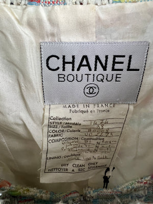 *RARE* Chanel Multicoloured Metallic Tweed Cropped Jacket and Corset Set with CC Button Detail FR 38 (UK 8-10)