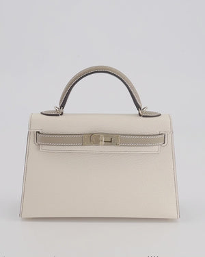 Hermès Mini Kelly 20 Gris Agate Ostrich With Silver Hardware - AG