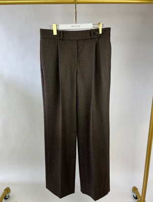 Racil Brown Wool Trousers Size FR 40 (UK 10) RRP £445