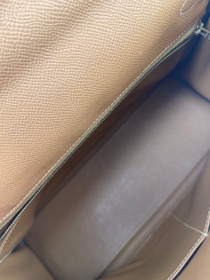Hermes Vintage Kelly Bag 32cm in Gold Courchevel Leather with Gold Hardware