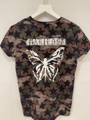 Synslinie kold Catena Valentino Khaki Camouflage Stars T-shirt Size M (UK 10) – Sellier