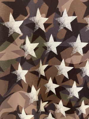 Valentino Khaki Camouflage Stars T-shirt Size M (UK 10)