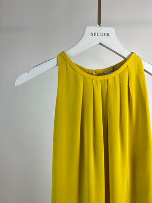 Celine Yellow Halter Neck Pleated Collar Dress FR 38 (UK 10)
