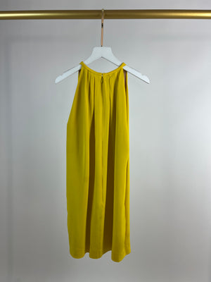 Celine Yellow Halter Neck Pleated Collar Dress FR 38 (UK 10)