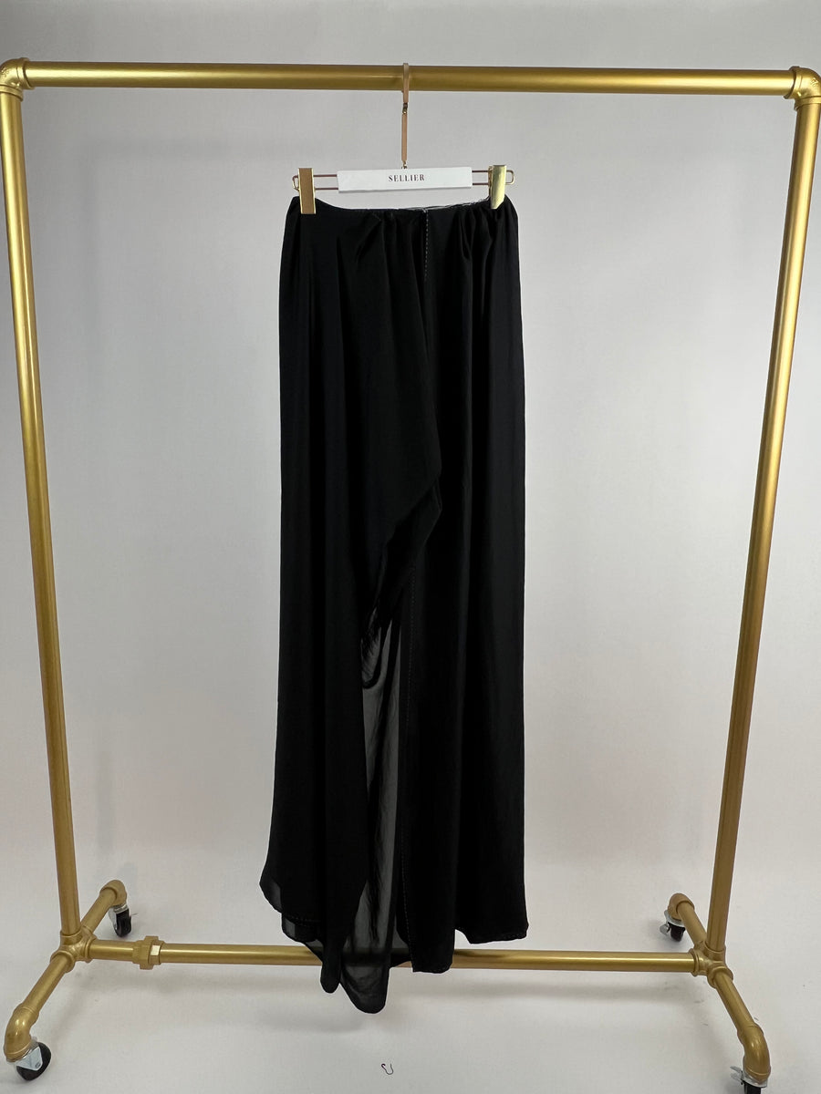 Maison Rabih Kayrouz Black Maxi Dress with White Stitching IT 42 (UK 10)