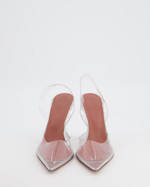 Amina Muaddi Transparent Holli Slingback Heels Size 36 RRP £735