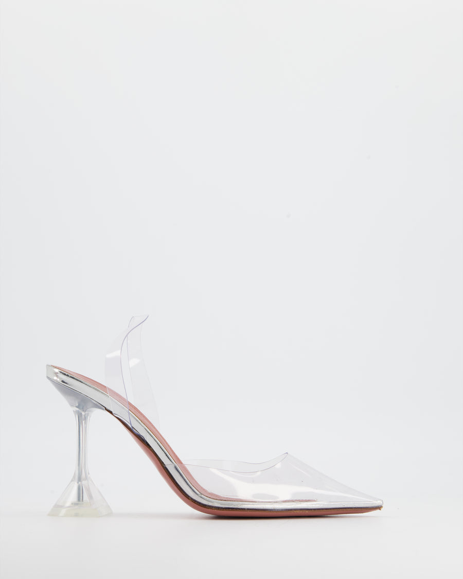 Amina Muaddi Transparent Holli Slingback Heels Size 36 RRP £735