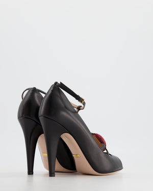 Gucci Black Leather Heels With Heart Detail Size 37.5