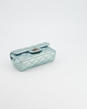 Chanel Pearl Light Blue Mini Rectangular Flap Bag with  Ruthenium Hardware