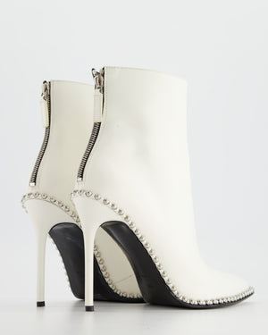 Alexander Wang White Studded Ankle Boot Heels Size 40.5