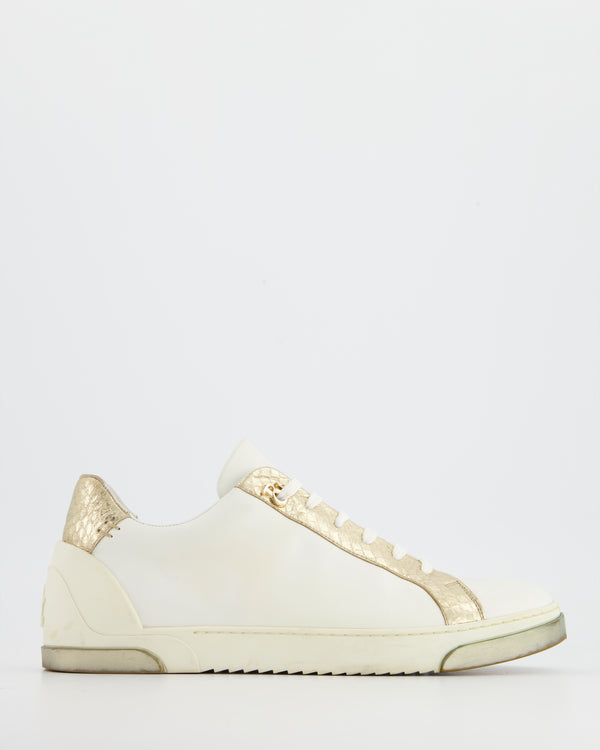 Ralph & Russo White Sneakers with Gold Detailing Size EU 40