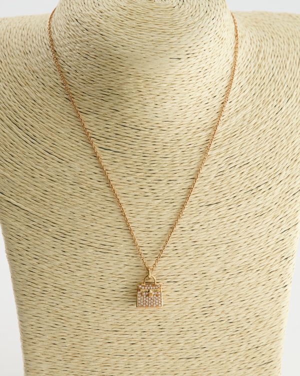 Hermes Kelly Gold and Diamond Amulette Pendant RRP £5,285