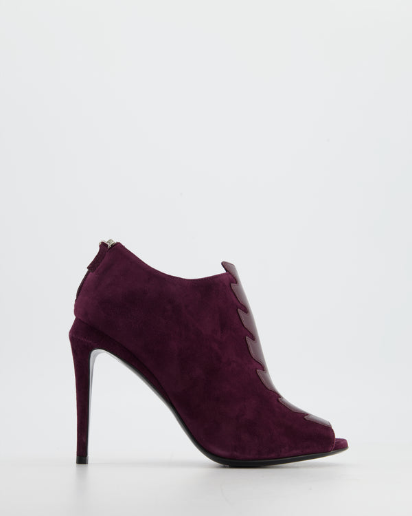Fendi Burgundy Suede Ankle Boots Size 37.5