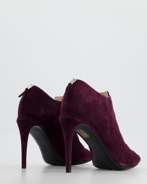 Fendi Burgundy Suede Ankle Boots Size 37.5