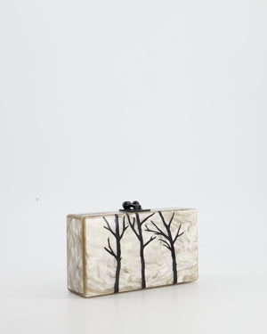 Edie Parker Marbled Clutch Bag with Printed Forrest Detail