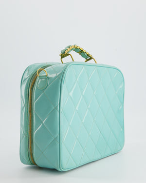 Chanel Vintage Blue Candy Vanity-Case Bag in Patent Leather with Gold  Hardware