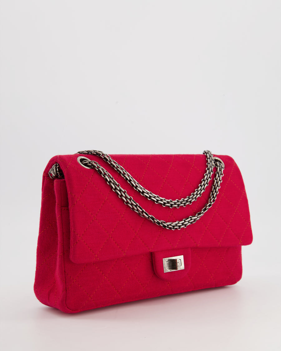Chanel Red Medium Reissue 2.55 Double Flap Bag in Quilted Fabric with Ruthenium Hardware RRP - £8,530