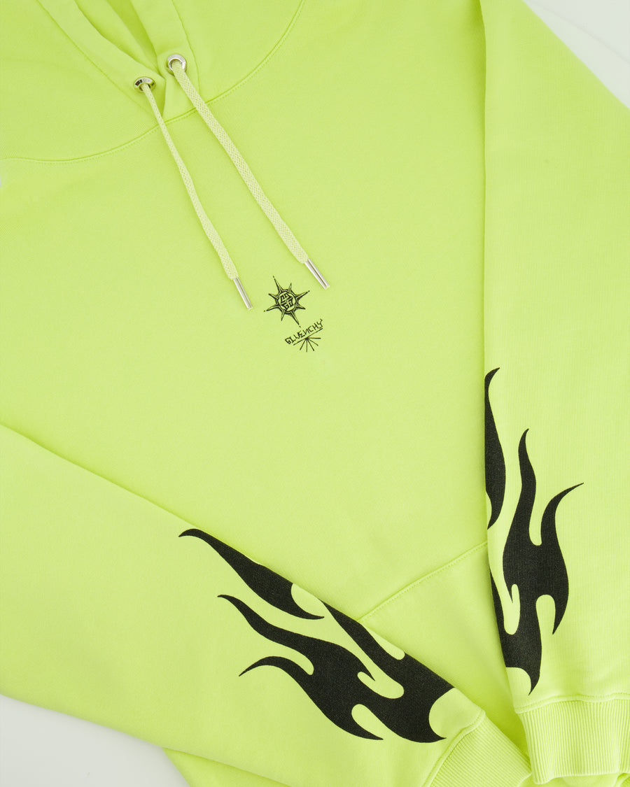 Givenchy Yellow Lime Logo Printed Hoodie Size XS (UK 6)