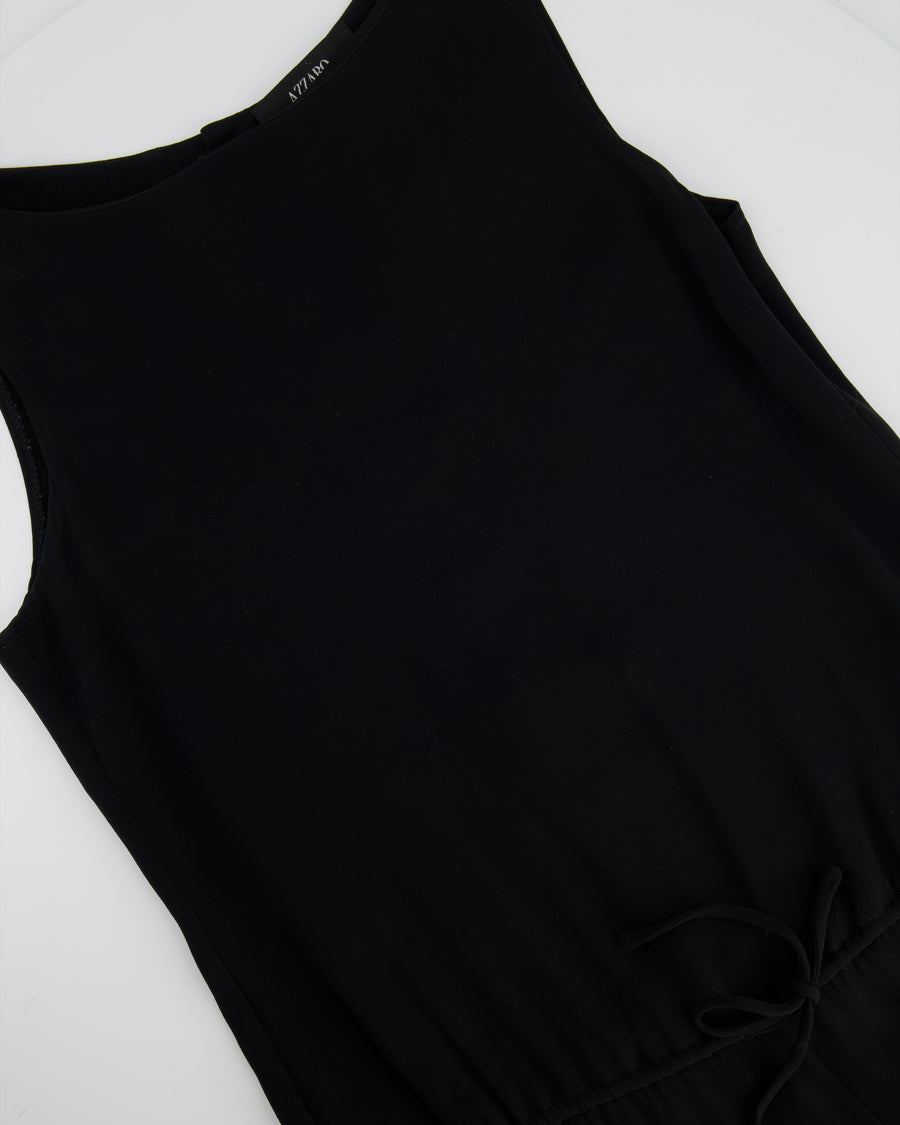 Azzaro Black Silk Playsuit with Crystal Buttons FR 38 (UK 10)