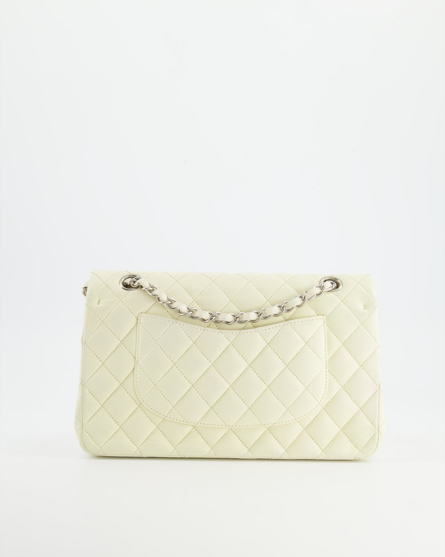 Chanel Cream Medium Double Flap Bag in Lambskin with Silver Hardware R –  Sellier