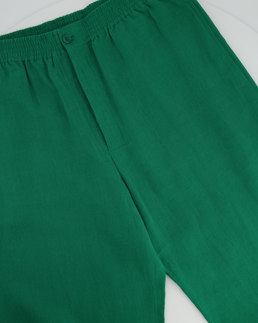 Hermes Emerald Green Straight Leg Trousers UK 32