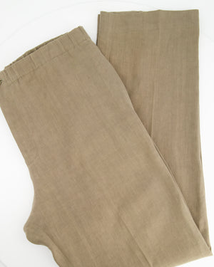 Hermes Khaki Green Straight Leg Trousers Size FR 42 (UK 32)
