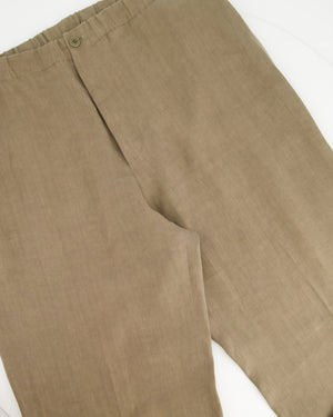 Hermes Khaki Green Straight Leg Trousers Size FR 42 (UK 32)